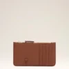 Brown Cowhide Leather Ami De Coeur Zipped Card Holder