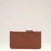 Brown Cowhide Leather Ami De Coeur Zipped Card Holder