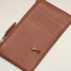 Brown Cowhide Leather Ami De Coeur Zipped Card Holder