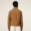 Brown Goat Leather Ami De Coeur Buttoned Jacket Brown Goat Leather Ami De Coeur Buttoned Jacket
