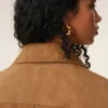 Brown Goat Leather Buttoned Overshirt Brown Goat Leather Buttoned Overshirt