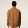 Brown Goat Leather Buttoned Overshirt Brown Goat Leather Buttoned Overshirt