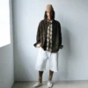 Brown Goat Leather Buttoned Overshirt