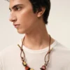 Brown Leather Ami De Coeur Pearls Necklace Brown Leather Ami De Coeur Pearls Necklace