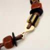 Brown Leather Ami De Coeur Pearls Necklace Brown Leather Ami De Coeur Pearls Necklace