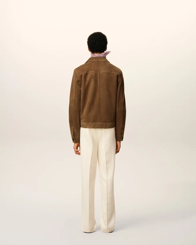 Brown Leather Buttoned Ami De Coeur Jacket Brown Leather Buttoned Ami De Coeur Jacket