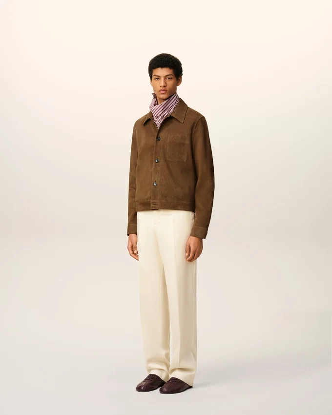 Brown Leather Buttoned Ami De Coeur Jacket Brown Leather Buttoned Ami De Coeur Jacket