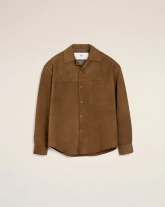 Brown Leather Overshirt