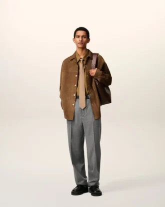 Brown Leather Overshirt