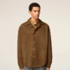 Brown Leather Overshirt