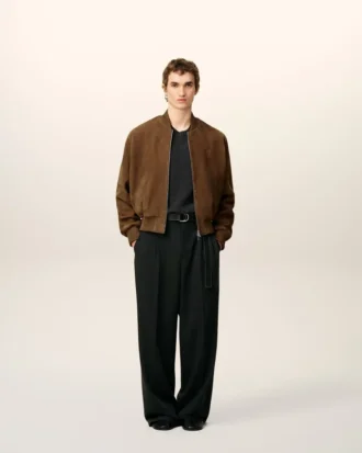 Brown Leather Zipped Jacket