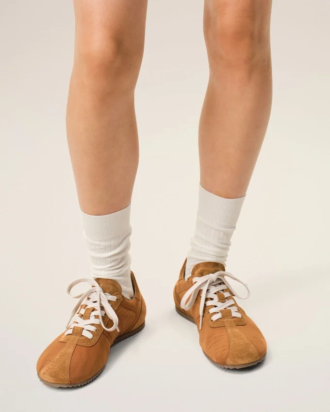 Brown Nylon Soft Sneakers Brown Nylon Soft Sneakers