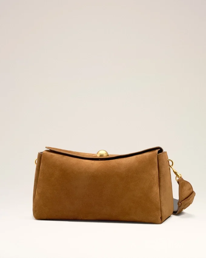 Brown Suede Leather Carrousel Medium Bag Brown Suede Leather Carrousel Medium Bag