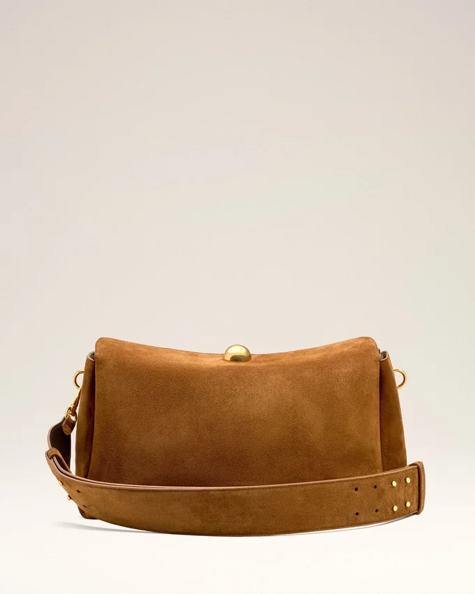 Brown Suede Leather Carrousel Medium Bag Brown Suede Leather Carrousel Medium Bag