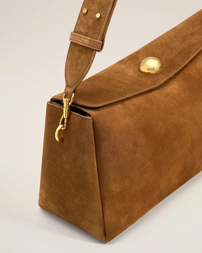 Brown Suede Leather Carrousel Medium Bag Brown Suede Leather Carrousel Medium Bag