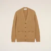 Brown Wool and Cotton Cable Stitch Cardigan Brown Wool and Cotton Cable Stitch Cardigan