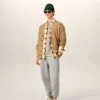Brown Wool and Cotton Cable Stitch Cardigan Brown Wool and Cotton Cable Stitch Cardigan
