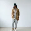 Brown Wool and Cotton Cable Stitch Cardigan Brown Wool and Cotton Cable Stitch Cardigan