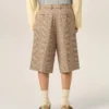 Brown Wool Prince of Wales Checkered Shorts Brown Wool Prince of Wales Checkered Shorts