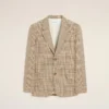 Brown Wool Prince of Wales Straight Jacket Brown Wool Prince of Wales Straight Jacket