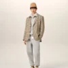 Brown Wool Prince of Wales Straight Jacket Brown Wool Prince of Wales Straight Jacket