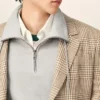 Brown Wool Prince of Wales Straight Jacket Brown Wool Prince of Wales Straight Jacket