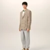 Brown Wool Prince of Wales Straight Jacket Brown Wool Prince of Wales Straight Jacket