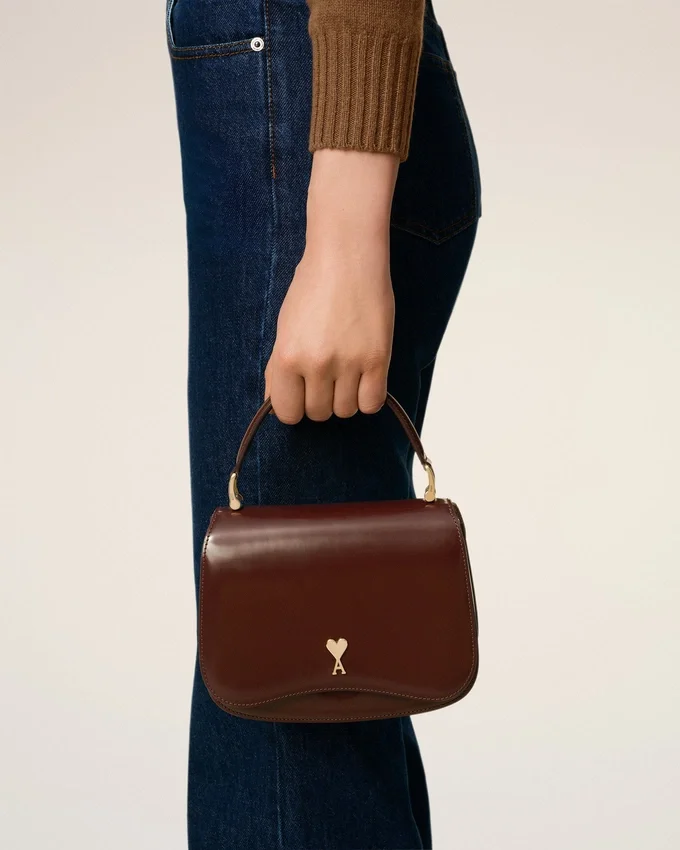 Burgundy Glazed Leather Handle Paris Paris Bag Burgundy Glazed Leather Handle Paris Paris Bag