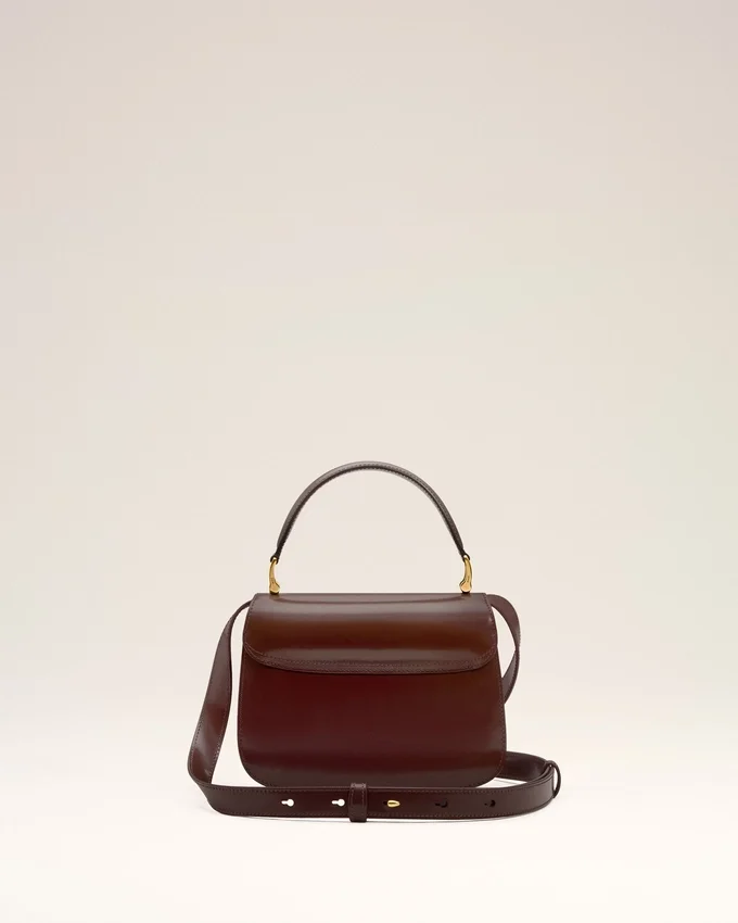 Burgundy Glazed Leather Handle Paris Paris Bag Burgundy Glazed Leather Handle Paris Paris Bag