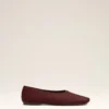 Burgundy Leather Bicolor Flat Shoes