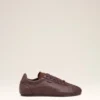 Burgundy Smooth Leather Low Top Step Sneakers