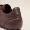 Burgundy Smooth Leather Low Top Step Sneakers
