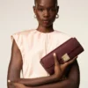 Burgundy Smooth Leather Mimi Pouch