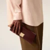 Burgundy Smooth Leather Mimi Pouch