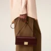 Burgundy Smooth Leather Mimi Pouch