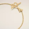 Gold Brass Ami De Coeur Chain Bracelet