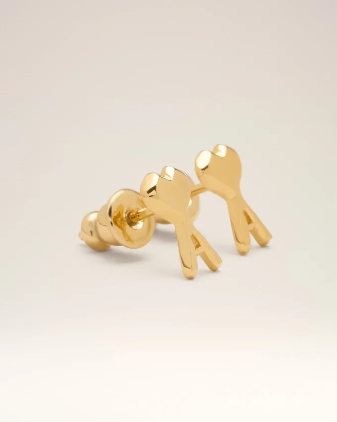 Gold Brass Ami De Coeur Hammered Earrings Gold Brass Ami De Coeur Hammered Earrings