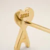Gold Brass Ami De Coeur Hammered Earrings Gold Brass Ami De Coeur Hammered Earrings