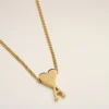 Gold Brass Ami De Coeur Pendant Necklace