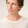 Gold Brass Hammered “0” Pendant Necklace