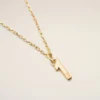 Gold Brass Hammered “1” Pendant Necklace Gold Brass Hammered “1” Pendant Necklace