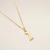 Gold Brass Hammered “2” Pendant Necklace Gold Brass Hammered “2” Pendant Necklace