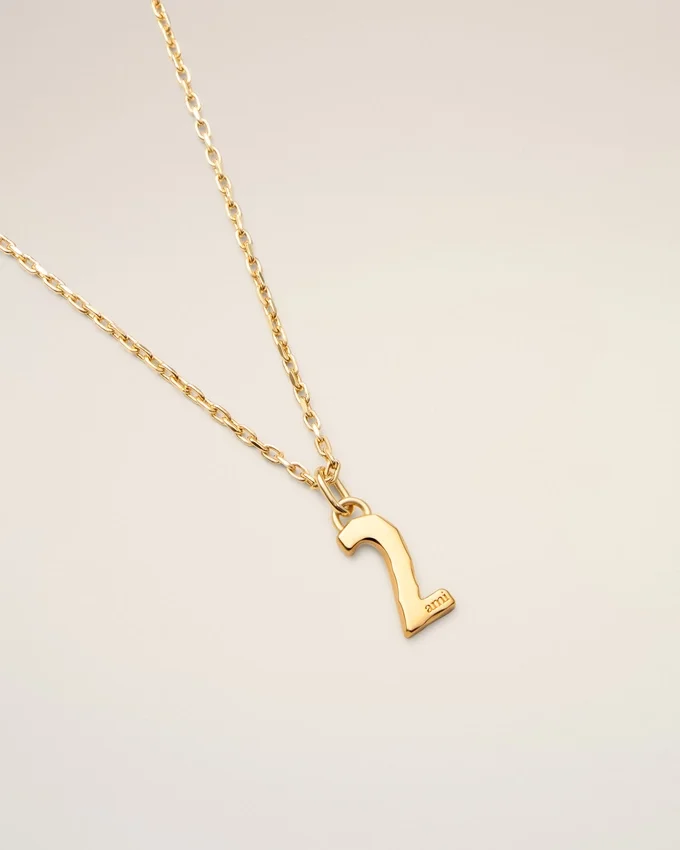 Gold Brass Hammered “2” Pendant Necklace Gold Brass Hammered “2” Pendant Necklace
