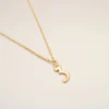 Gold Brass Hammered “3” Pendant Necklace Gold Brass Hammered “3” Pendant Necklace