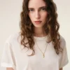 Gold Brass Hammered “3” Pendant Necklace Gold Brass Hammered “3” Pendant Necklace