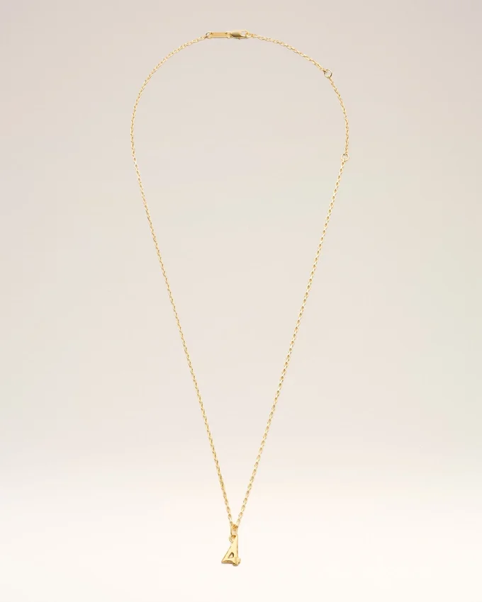 Gold Brass Hammered “4” Pendant Necklace Gold Brass Hammered “4” Pendant Necklace