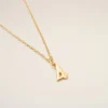 Gold Brass Hammered “4” Pendant Necklace Gold Brass Hammered “4” Pendant Necklace
