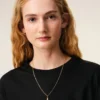 Gold Brass Hammered “4” Pendant Necklace Gold Brass Hammered “4” Pendant Necklace