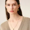 Gold Brass Hammered “7” Pendant Necklace Gold Brass Hammered “7” Pendant Necklace