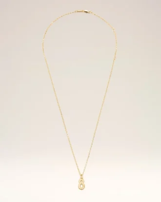 Gold Brass Hammered “8” Pendant Necklace